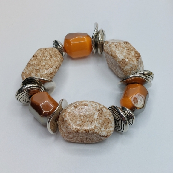 🔴 Boho Hippie Chubky Beads Stretch Bracelet - Picture 1 of 4